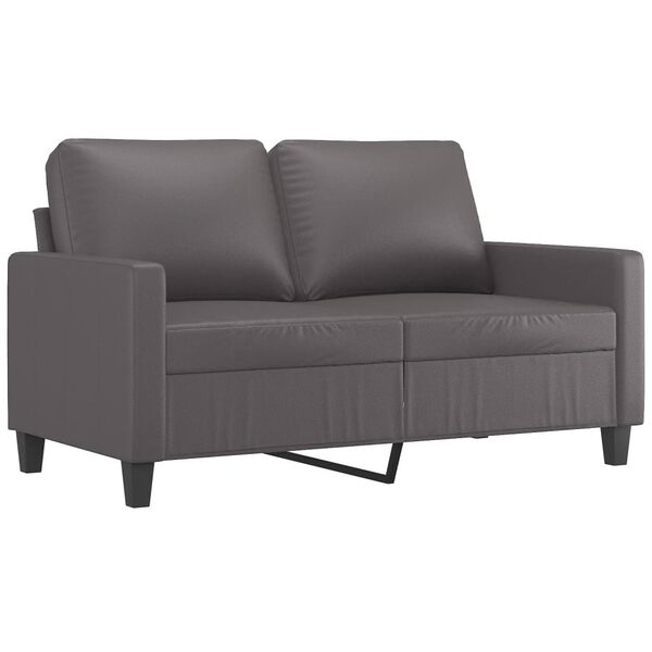 vidaXL 4-dijelni set sofa s jastucima sivi od umjetne kože