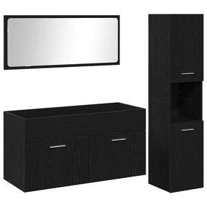 vidaXL Set namje&scaron;taja za kupaonicu 3 kom. Crni hrast 90 x 38,5 x 46 cm