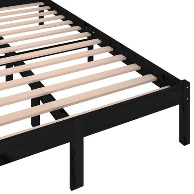 vidaXL Okvir za krevet od masivne borovine 120 x 200 cm crni