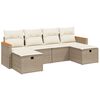 vidaXL 6-dijelni set vrtnih sofa s jastucima bež od poliratana
