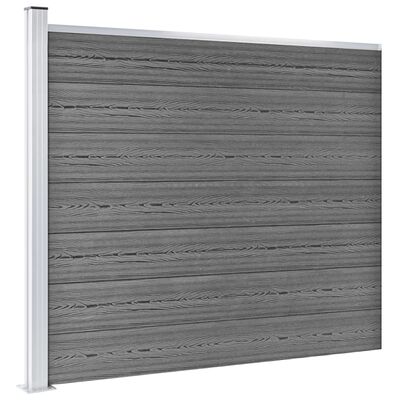 vidaXL Set panela za ogradu WPC 699 x 146 cm sivi
