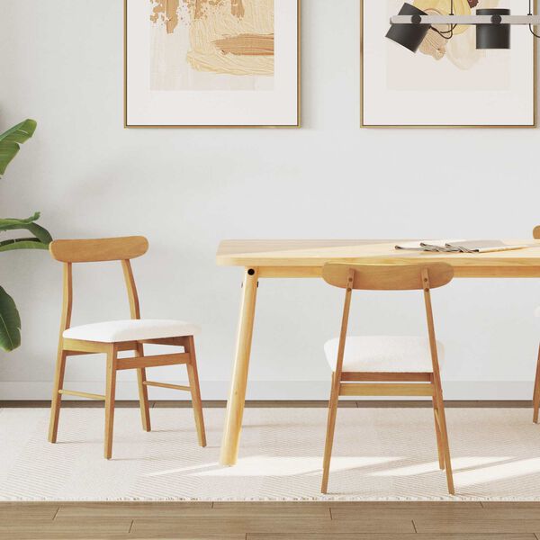 vidaXL Stolac za blagovanje 2 pcs Prirodna i svijetla