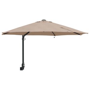 vidaXL Vrtni suncobran 248 x 248 x 148 cm Poliester i čelik Sivo-smeđa