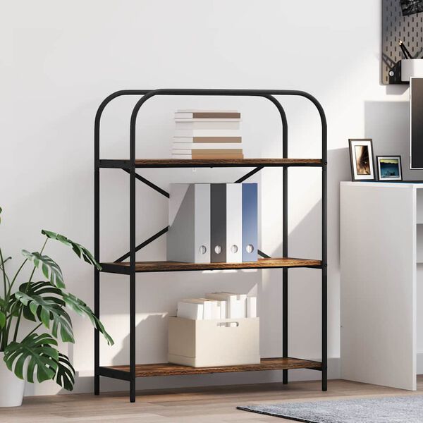 vidaXL Polica Dimljeni hrast 80 x 30 x 109 cm Konstruirano drvo