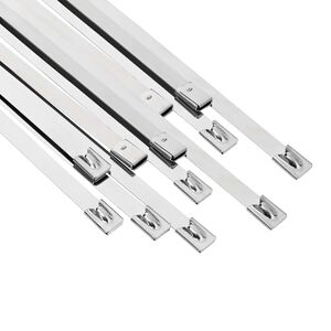 vidaXL Veza za kabel 12 kom. 7,9 x 300 mm Srebrna