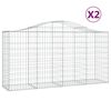 vidaXL Lučne gabionske ko&scaron;are 2 kom 200x50x100/120cm pocinčano željezo