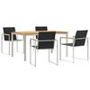 vidaXL Vrtni set za objed 5 kom. Masivni teak drvo i nehrđajući čelik