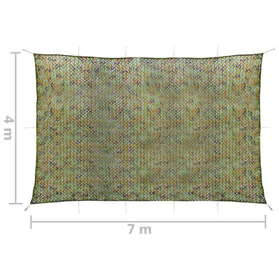 vidaXL Kamuflažna mreža s torbom za pohranu 4 x 7 m zelena