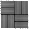 vidaXL Pločice za decking 11 pcs Sivi 30 x 30 cm Drvoplastična smjesa