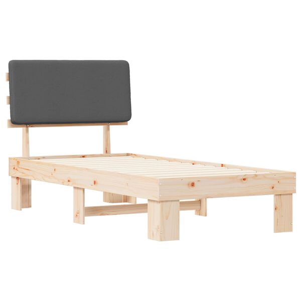 vidaXL Krevetni okvir s tapiciranim uzglavljem Tamno siva 100 x 200 cm