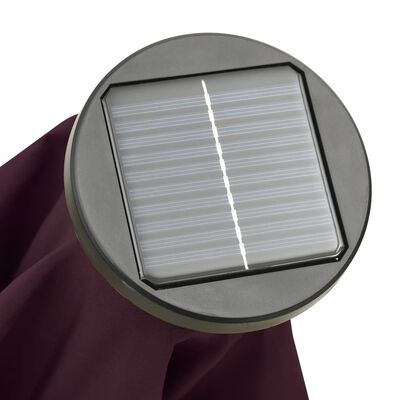 vidaXL Suncobran s LED svjetlima bordo 200 x 211 cm aluminijski
