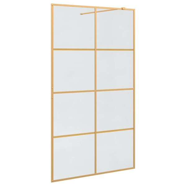 vidaXL Zid za walk-in tu&scaron; Zlatno 115 x 195 cm Staklo otporno na udarce