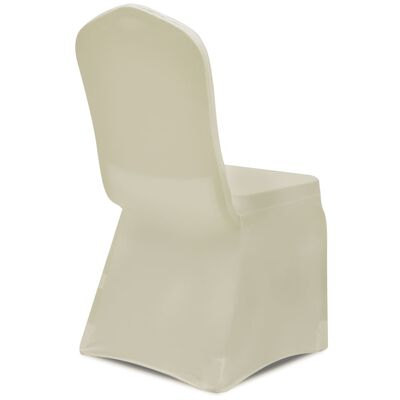 vidaXL Navlake za stolice rastezljive krem 12 kom
