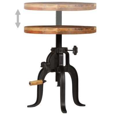 vidaXL Bočni stolić od obnovljenog drva i željeza 45 x (45 - 62) cm
