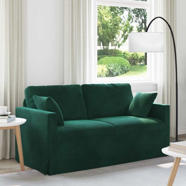 vidaXL Sofa Tamnozelena