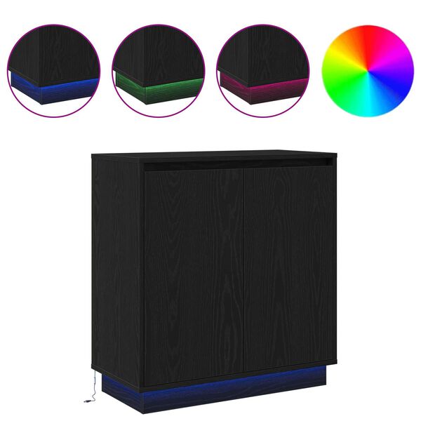 vidaXL Sideboard Crni hrast 71 x 34.5 x 75 cm Konstruirano drvo