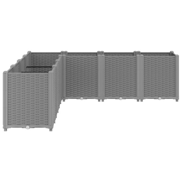 vidaXL Vrtna sadilica svijetlosiva 160 x 160 x 53 cm PP