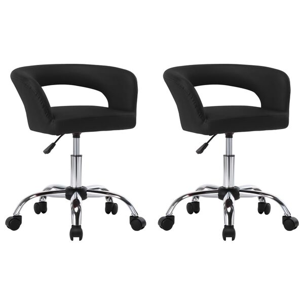 vidaXL Blagovaonske stolice od umjetne kože 2 kom crne