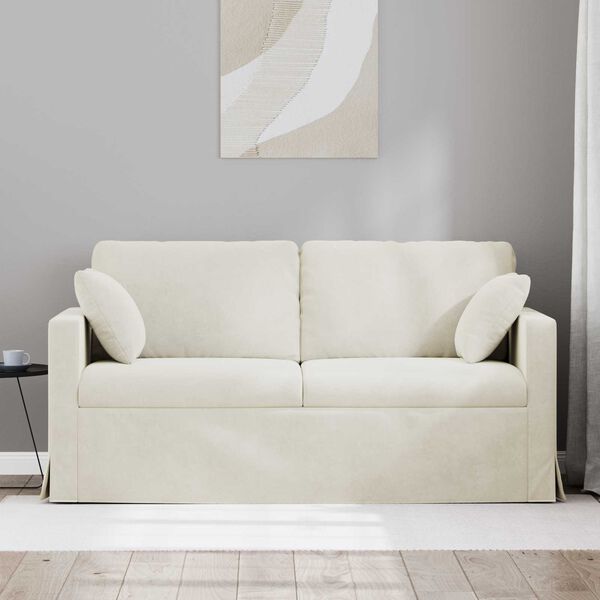 vidaXL Sofa Krema 158 x 78 x 80 cm Bar&scaron;un