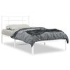 vidaXL Metalni okvir za krevet s uzglavljem bijeli 107x203 cm