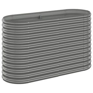 vidaXL Povi&scaron;ena vrtna gredica od pocinčanog čelika 114 x 40 x 68 cm sivi