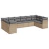 vidaXL 10-dijelni set vrtnih sofa s jastucima bež od poliratana