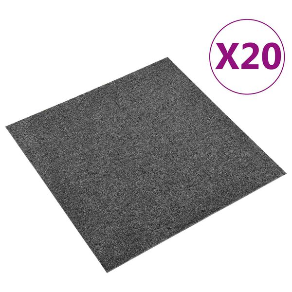 vidaXL Tepih 20 pcs Antracit 50 x 50 cm 100% Polipropilen