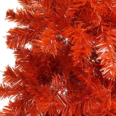 vidaXL Usko božićno drvce s LED svjetlima i kuglicama 150 cm crveno