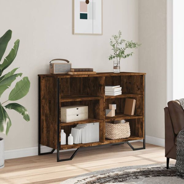 vidaXL Komoda boja dimljenog hrasta 101x35,5x74,5 cm konstruirano drvo