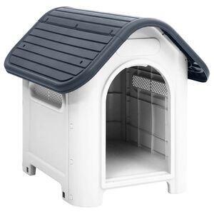 vidaXL Kućica za pse siva 59x75x66 cm polipropilen