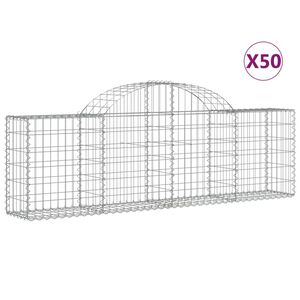 vidaXL Lučne gabionske ko&scaron;are 50 kom 200x30x60/80 cm pocinčano željezo