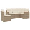 vidaXL 5-dijelni vrtni set sofa s jastucima bež od poliratana