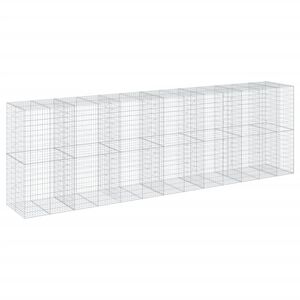 vidaXL Gabionska ko&scaron;ara s poklopcem 650x100x200 cm pocinčano željezo