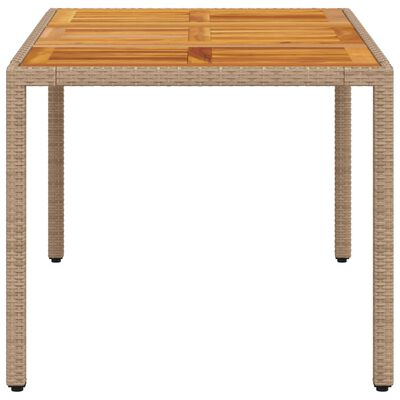 vidaXL Vrtni stol bež 150 x 90 x 75 cm od poliratana i bagremovog drva