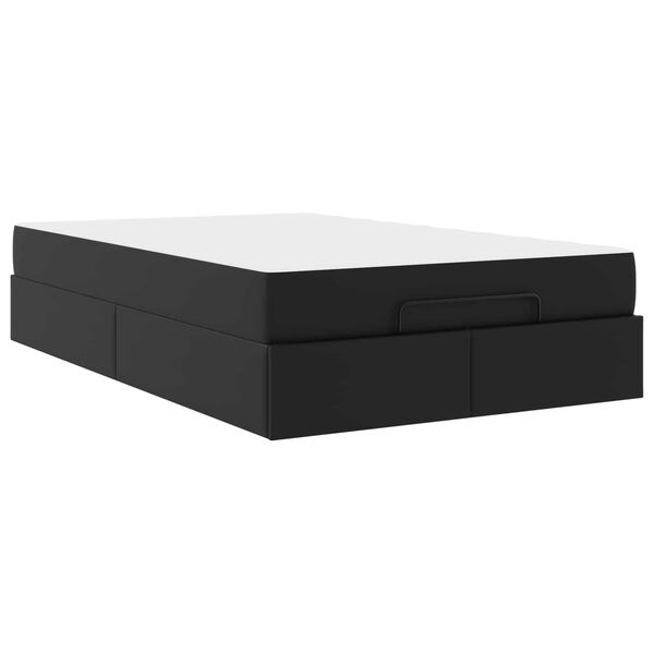 vidaXL Okvir kreveta s madracem s madracem 2 pcs Crna PVC