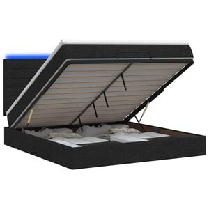 vidaXL Krevet od pjene s madracem i LED-om Crna 140 x 190 cm Tkanina