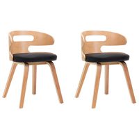 vidaXL Blagovaonske stolice 2 kom crne savijeno drvo i umjetna koža