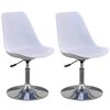 vidaXL Okretne blagovaonske stolice od umjetne kože 2 kom bijele