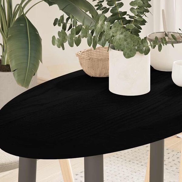 vidaXL Stolna ploča tamnosmeđa 80x40x4 cm ovalna masivna hrastovina