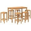 vidaXL Vanjski bar set 7 pcs Neprerađeno Čvrsto teak drvo