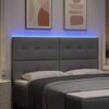 vidaXL LED glava kreveta S LED lampica Svijetlo siva 180 cm Poliester