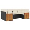 vidaXL 6-dijelni set vrtnih sofa s jastucima crni od poliratana