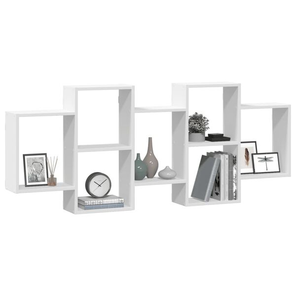 vidaXL Zidna polica bijela 159x18x65 cm od konstruiranog drva