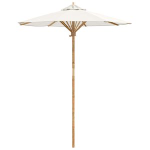 vidaXL Vrtni suncobran &Oslash; 180 x 230 cm Bambus Kružni Krem bijela