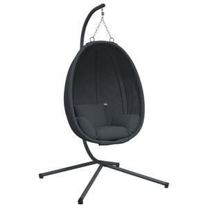 vidaXL Viseća stolica jaje s postoljem, antracit tkanina i čelik