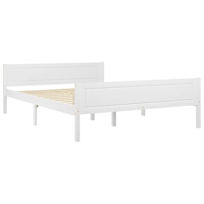 vidaXL Okvir za krevet od masivne borovine bijeli 120 x 200 cm