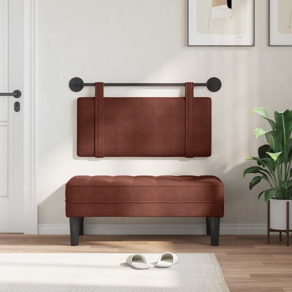 vidaXL Držeće uzglavlje Zidne Sjajno smeđa 100 x 55 x 5 cm Antikni PU