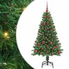 vidaXL Umjetno božićno drvce Zelena 120 cm PVC i Čelik i Plastika