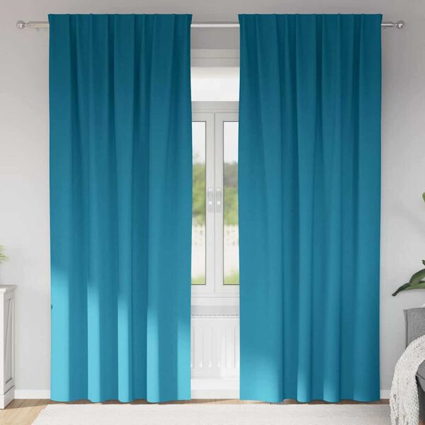 vidaXL Zavjese za blackout s prstenovima 2 pcs Tirkizna 260 x 140 cm