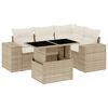vidaXL 5-dijelni vrtni set sofa s jastucima bež od poliratana